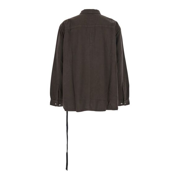 Drkshdw Men Brown Classic Collar Shirt With Lace Detail In Cotton Woman